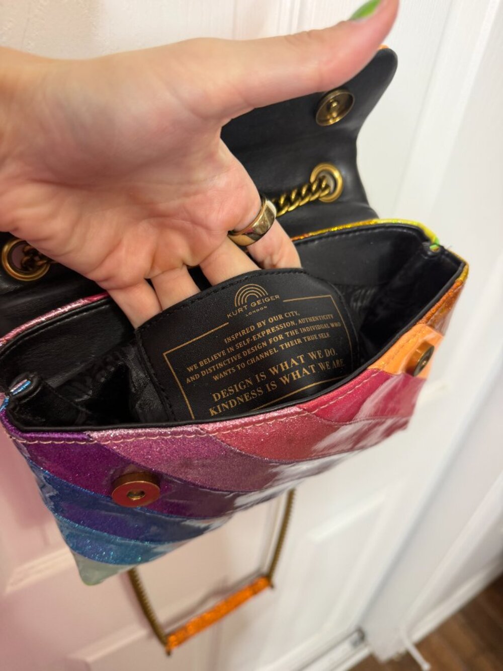 Kurt Geiger Kensington Glitter Rainbow Bag - Picture 10 of 10